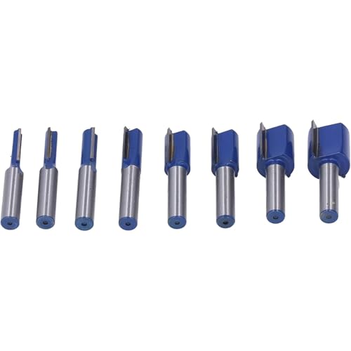 Juego Fresas Ranurado Carpintería 8 Piezas Doble Filo Carburo Tungsteno para Madera MDF Aglomerado Contrachapado Proyectos Marcos Puertas