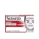 Sudafed Sinus Max Strength Capsules, Relieves Sinus Pressure and Pain, Relieves Symptoms of Blocked Nose, Headache, Fever, Aches and Pain, Pack of 16