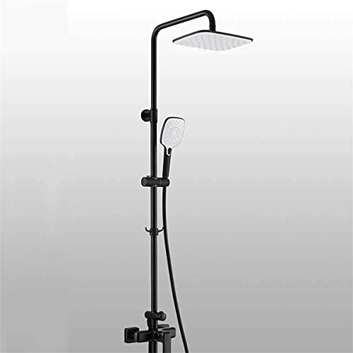 Mitigeur de douche noir avec pommeau pluie et bec pour des moments de détente à la maison