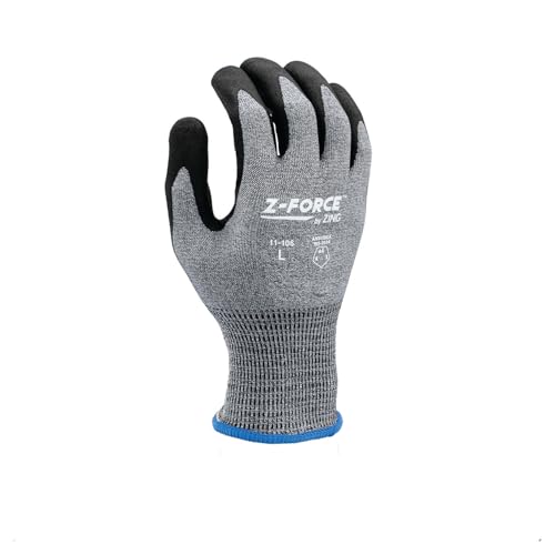 Z-Force Cut Glove, 18 Gauge ANSI A6 Dark Grey Bio-based fiber/HPPE shell, Sandy Bio-based PPU palm coated, Touchscreen