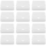 Farmer Mani 12 Pack Rectangular Clear Plastic Organizer Storage Box Containers (3.54 x 2.36 x 1.38 inch) with Lid for Beads and More