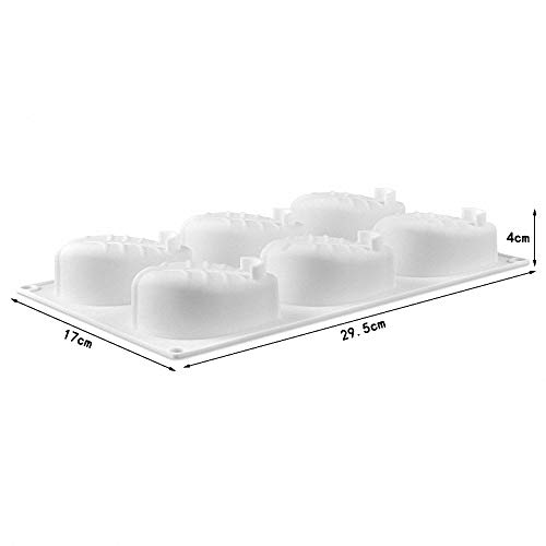 Moldfun 6 Cavity Large Leaf Baking Pan Silicone Molds For Chocolate Candy Gummy Gelatin Jello Jelly Mousse Cake Soap Bath Bombs Crayons Wax Melt Plaster Ice Cube Tray #TOP2