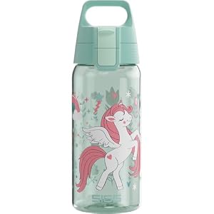Sigg - Tritan Renew Trinkflasche Kinder - Total Color ONE Kids Uniflower - Für Kohlensäurehaltige Getränke Geeignet - Spülmaschinenfest - Auslaufsicher - BPA-frei - Sport & Schule - Mintgrün- 0.5L