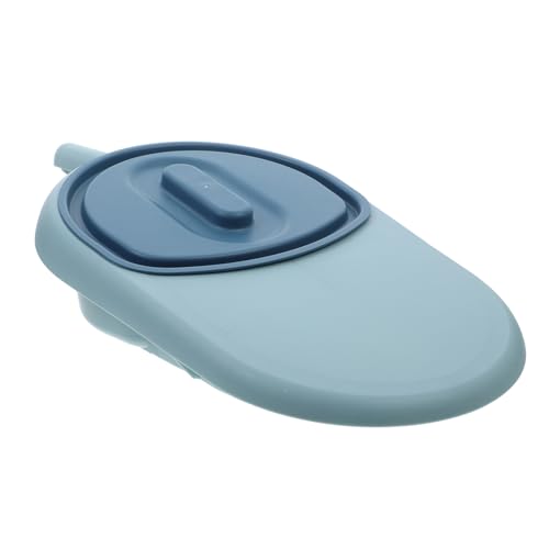DEARMAMY Bassine De Lit Bleue Inclinée Avec Couvercle Pour Personnes Âgées Et Patientes Alitées Bassin Multifonction Pratique Pour Soins à Domicile Et Hôpitaux
