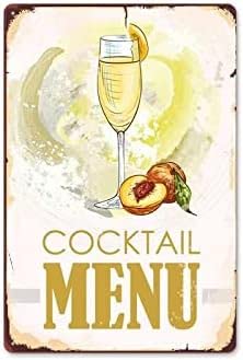 Bonoff Pittura Nuovo Ice Cocktail Menu Tea House Coffeehop Piatto di Metallo Poster Interni Wallticker Arte Vintage Wall Art Decor Metallo Segno Poster 20 x 30 cm
