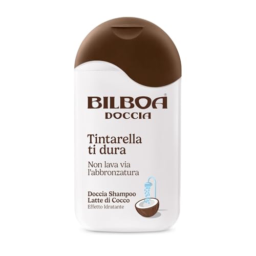 Bilboa Doccia Shampoo Latte di Cocco, Tintarella Ti Dura, Non Lava Via l'Abbronzatura, Effetto idratante, Dermatologicamente testato, 220 ml