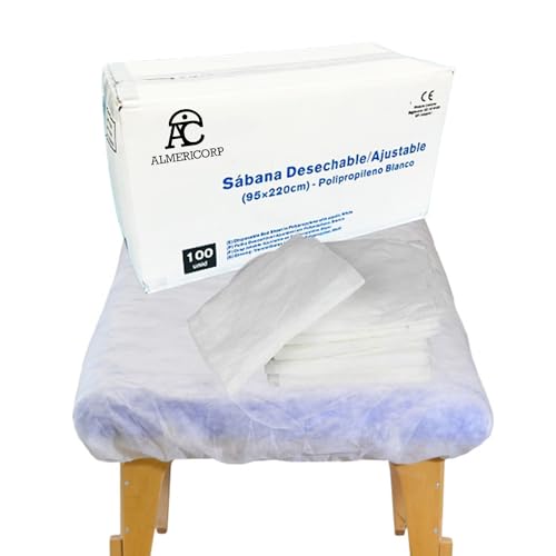 ALMERICORP Sabana de Camilla Desechable Ajustable de Polipropileno 95x220cm | Funda de Camilla de Masaje para estética TNT SMS (25)