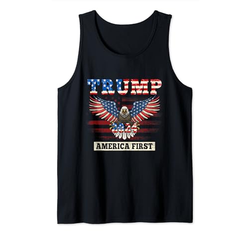 Trump 2024 America First Bald Eagle Pro Trump Bandera de Estados Unidos Camiseta sin Mangas