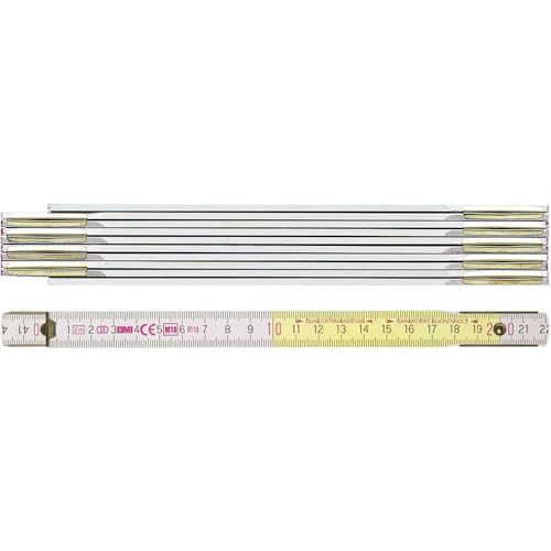 BMI 982980200 Holzgliedermaßstab aus Buchenholz, Gliederstärke 3 mm, Weiß, Gelb