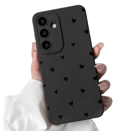 Lovmooful Samsung Galaxy A15 5G �P�[�X �L���[�g �N�[�� �n�[�g �u���b�N �f�U�C�� �K�[���Y ���f�B�[�X �\�t�g TPU �ϏՌ� �ی� �K�[���[ Samsung Galaxy A15 5G�p - �X���[�� �n�[�g