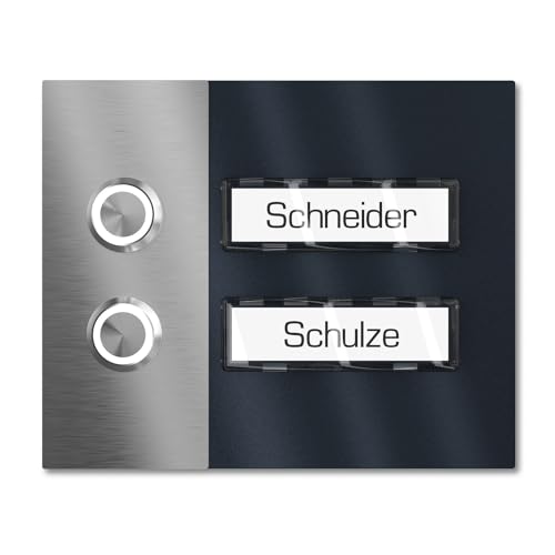 Sonnette multi-famille avec bouton LED personnalisable et 2 badges interchangeables en inox
