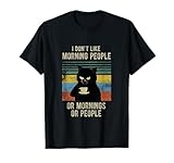 I Don’t Like Morning People Vintage Cat Shirt