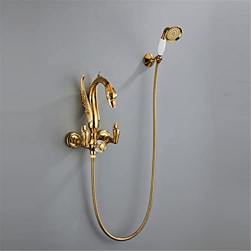 Robinet de baignoire retro or double fonction anticalcaire - 3