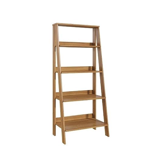 Conjunto de 2 Estantes para Livros Escada Biblioteca 140x61cm 4 Prateleiras Tok Yescasa Noce Milano