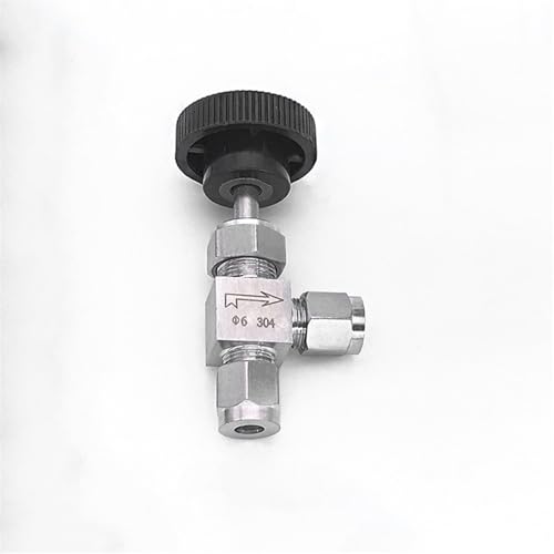 Vanne de régulation de débit eau gaz huile robinet arrêt angle inox 304 compression 8mm