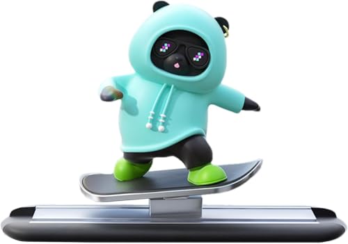 Image of REWOP Skateboarding Panda Car Dashboard Toy -Auto Sliding Motion Decor, Cool Sliding Car Accessory, Fun Car Interior Decoration Accessories (Blue)