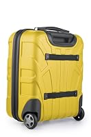 suitline Underseat Kabinentrolley 45x36x20 cm Hartschalen Bordcase ABS leicht 30 L mit 2 Rollen Teleskopgriff kleines Handgepäck für easyJet Kurztrip Flug Bahn Auto Reise, Gelb – Ansicht 2