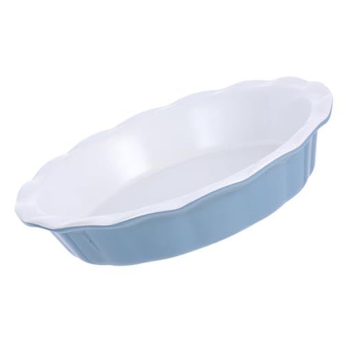 OUNONA Deep Baking Dish Ruffled Edge Multi-use Pie Dish for Camping Kitchen Microwave Safe
