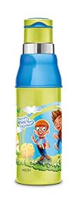 Milton Kool Steelight 600 Kids Plastic Insulated Water Bottle with Straw, 520 ml, Sipper Bottle, Leak Proof, BPA Free, Food Grade, School & Picnic Bottle, Green