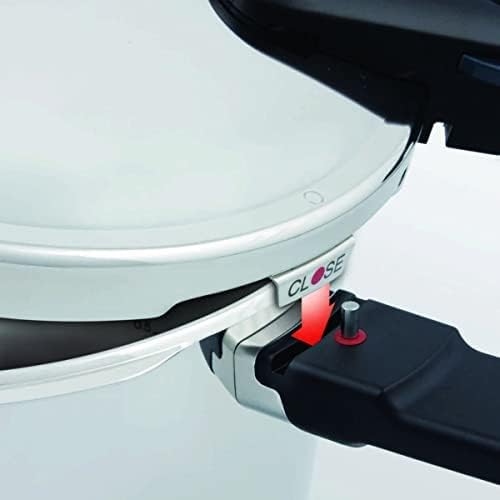 Red locking indicator on the Fissler vitavit premium pressure cooker lid
