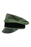 German Cap Militaryharbor WW2 German Waffen Elite Wool Pioneer Crusher Visor Cap-57