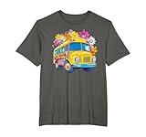 Colorful Retro Hippie Bus Floral Journey