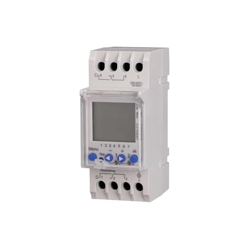 gloca Interrupteur astronomique horaire 16 A/230 V, 2 modules DIN 2 canaux
