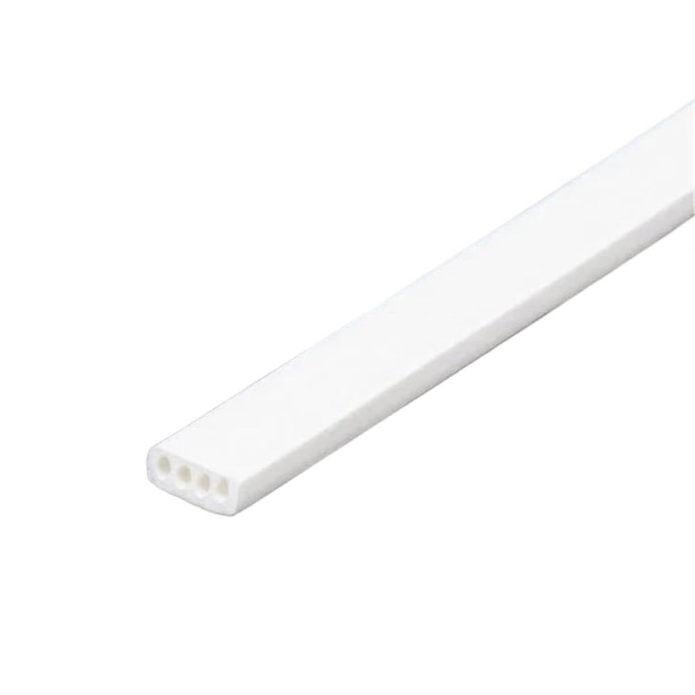 Burlete de silicona de 6 metros, tipo D/I, tira de sellado de caucho de silicona for aislamiento acústico, cinta autoadhesiva.(WHITE,9mm x 2mm)