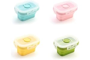 4-Piece Space-Saving Collapsible Snack Containers with Lids