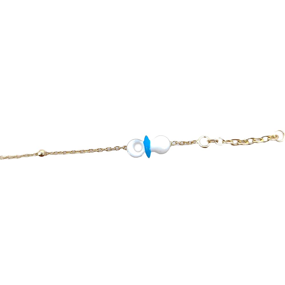Gioielli Aurum - Armband für Neugeborene aus Gelbgold mit Schnuller und Süßigkeiten-Lutscher