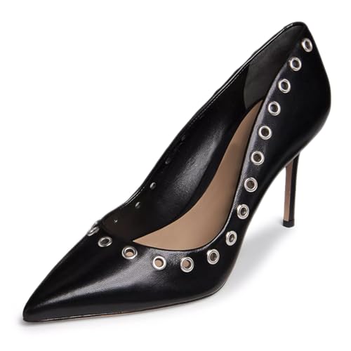 YDN Women Fashion Stiletto High Heel Slip On Pumps Stilettos Grommets Pointed Closed Shoes Shopping Dating Dress Size 4-16 US