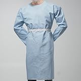 Pack of 1 | Reusable Isolation Industrial Gowns Longsleeve with Elastic Cuffs, Long XL Size, Carribian | PPE Protective Isolation Gowns | 65% Polyester and 35% Cotton