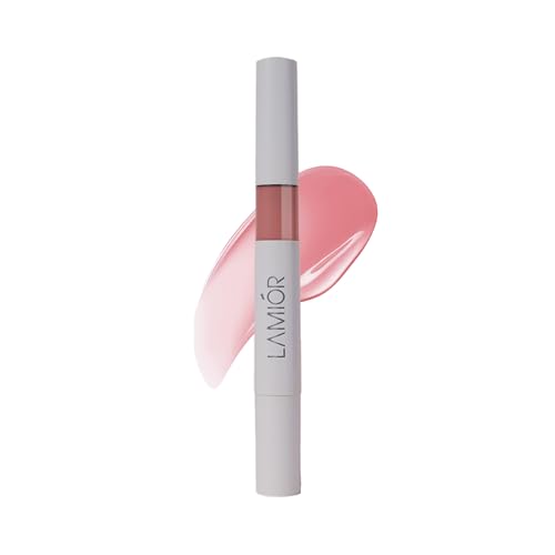 Image of LAMIOR Peptide Glaze Lip Balm - 3 in 1 Formula for Glossy Shine, Healing & Nourishment for Dry Dark & Pigmented Lips with Shea Butter, Non Sticky, Moisturizing Lip Balm for Women, (Fig (Sheer))