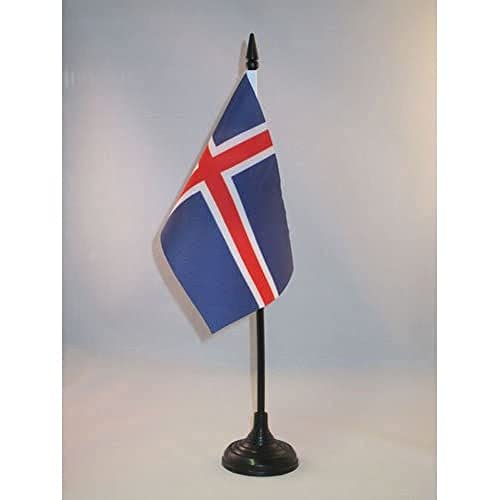 AZ FLAG - Tischflagge Island - 15x10 cm - Isländische Tischfahne 10 x 15 Cm - Flaggen
