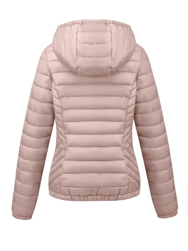 Bellivera Women's Quilted Lightweight Jacket Puffer Coat Women Bubble for Fall and Winter B-22205 Pink M