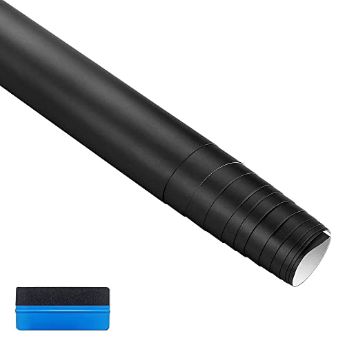 NewL Satin Matte Black Vinyl Wrap DIY Decoration Sticker Decal Self Adhesive Air Bubble Free (30cm x 150cm)
