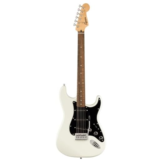 Guitarra eléctrica FSR Squier Sonic® Stratocaster®, diapasón de laurel, golpeador negro, Arctic White