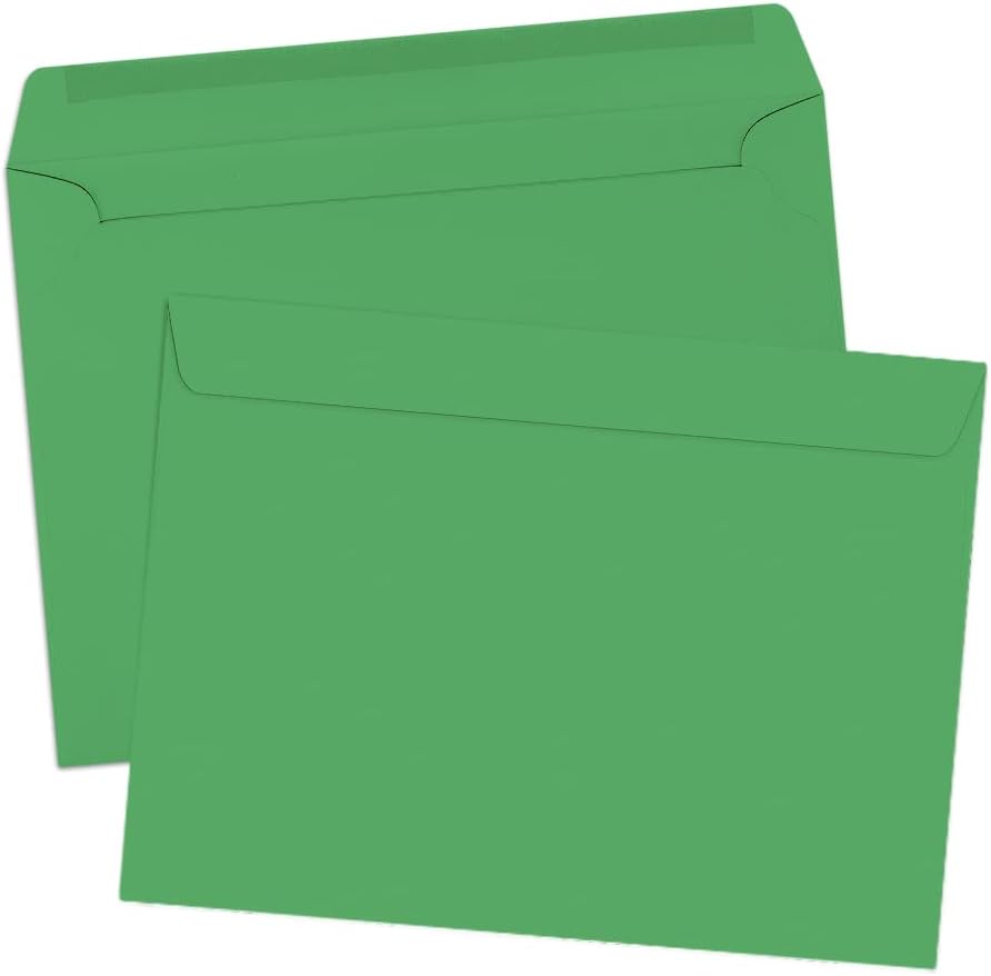 LUXPaper 9 x 12 Booklet Envelopes | Holiday Green | 80lb. Text | 50 Qty