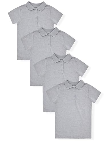 Image of Studio 3 Girls' 4-Pack Soft Jersey Short Sleeve Polo Shirts