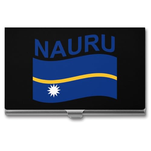 Flag of Nauru Business Card Holder Slim Credit Case Pocket Name Case Wallet for Men Women