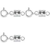 SPARIK ENJOY 3 Pack-.925 Sterling Silver 4mm Strong Earth Magnetic Converter Connector for Necklaces, Bracelets, Anklets with 5mm Spring Ring Jewelry Clasps