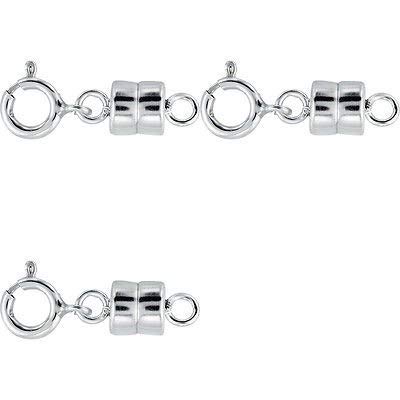 SPARIK ENJOY 3 Pack-.925 Sterling Silver 4mm Strong Earth Magnetic Converter Connector for Necklaces, Bracelets, Anklets with 5mm Spring Ring Jewelry Clasps