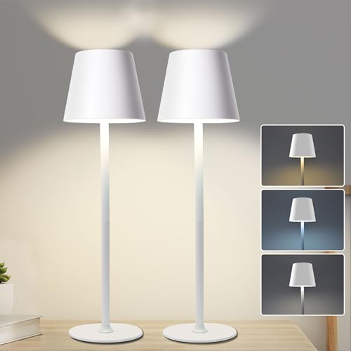 Jueholla Lampe de Chevet - Sans Fil - avec Batterie 5200 mAh - à Batterie Rechargeable par USB - IP54 Étanche pour Convient aux Chambres - Salons -...
