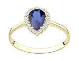 Old English Jewellers 9ct Yellow Gold Sapphire Teardrop Cluster Ring size J K L M N O P Q R S (K)