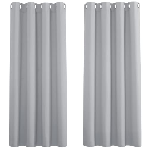 PONY DANCE Silver Grey Curtains Eyelet