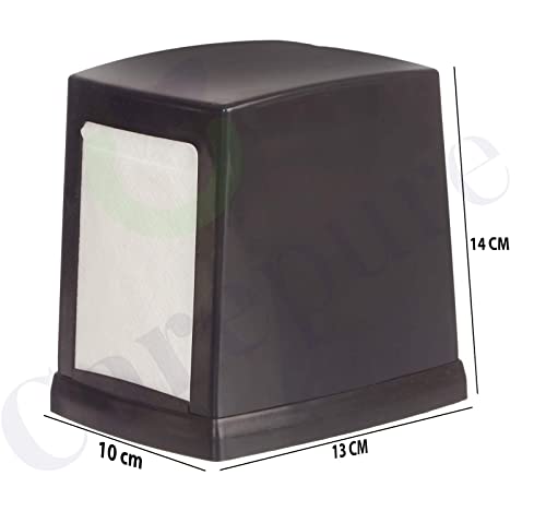 Image of Double Side Cube Table Top Tissue Dispenser with L-Fold 200 Pcs Tissue Paper Refill - Black