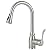 Kitchen Sink Faucet with Pull Down Sprayer, High Arc Single Handle Kitchen Faucet 1 Hole 2-Function 360° Swivel Stainless Steel Sink Faucet for Utility Farmhouse Camper Laundry Rv Bar