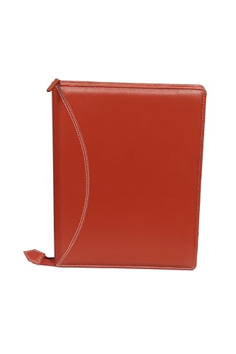 Image of Sukeshcraft PU Multiuse 25 File Sleeve for Documents, Certificates, FDRs | A4 Size Portfolio Document Holder for Office, Home, School & Sports Use (RedTan)