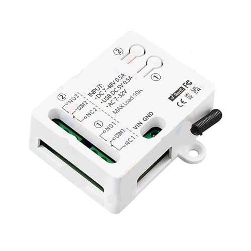 Commutateur 2 canaux DC 5V 12V 24V 48V relais contact sec domotique