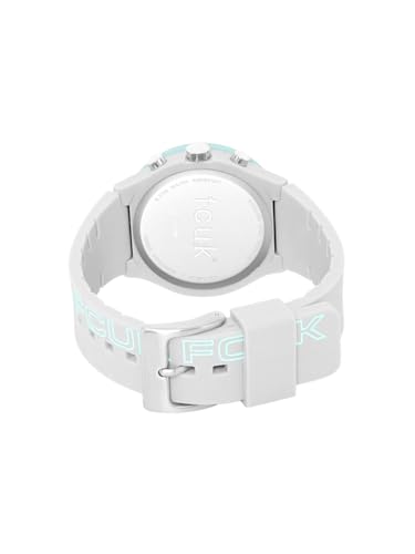 Image of FCUK BEAT FW25 Unisex Analog Watch with White Case & Matt Blue Dial - FC184W